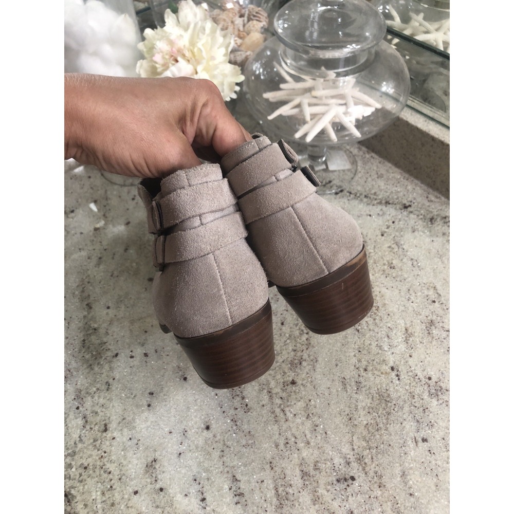 SAM EDELMAN "PETAL" Grey Suede Ankle Boots w/Buckle Sz 10 Booties - Picture 5 of 11